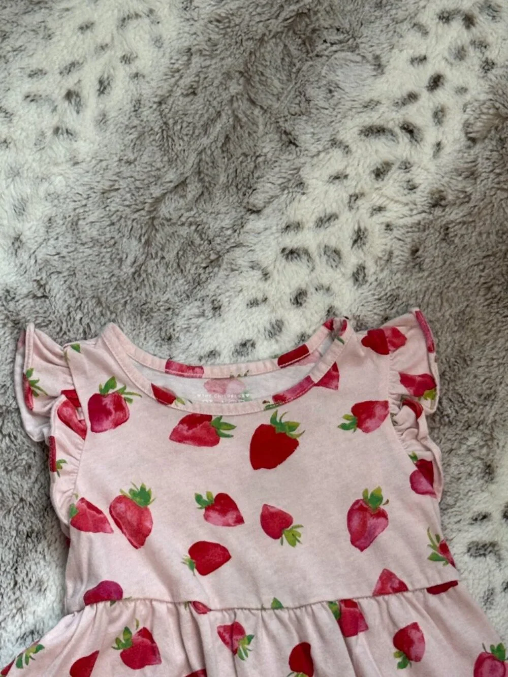 The Children's Place pink strawberry dress girls 3T preppy garden party summer
